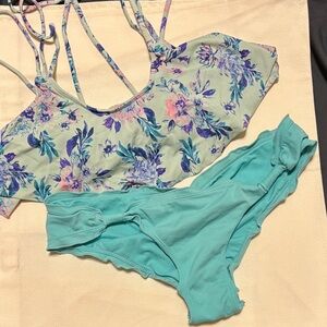 La Hearts Turquoise and Floral Bikini